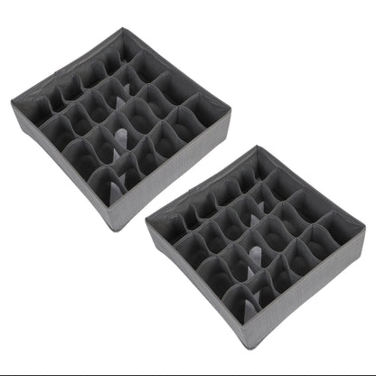Non-Woven Fabric Undergarment Organizer Storage Box For Drawers Bra Panty Socks Tie Lingerie Organizer For Wardrobe, Grey