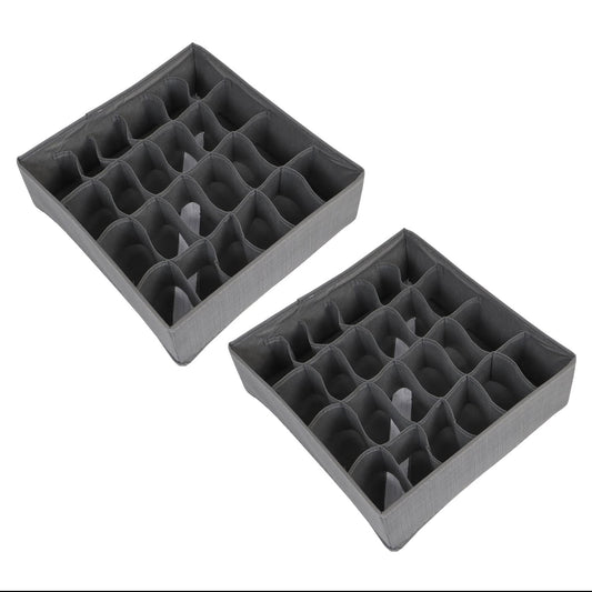 Non-Woven Fabric Undergarment Organizer Storage Box For Drawers Bra Panty Socks Tie Lingerie Organizer For Wardrobe, Grey