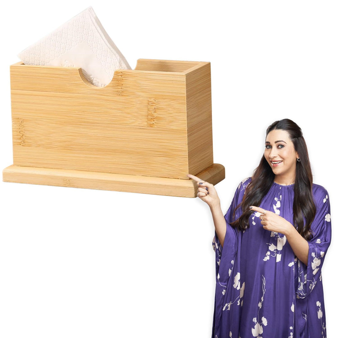 Buy Brown Bamboo Tissue Paper Holder | HOKIPO