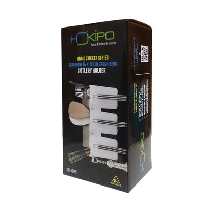 Magic Sticker Series Self-Adhesive Wall Mounted Cutlery Holder For Kitchen (White, Plastic), Floating Shelves, Standard