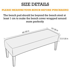 Elastic Fitted Dining Bench Slipcover, Pink