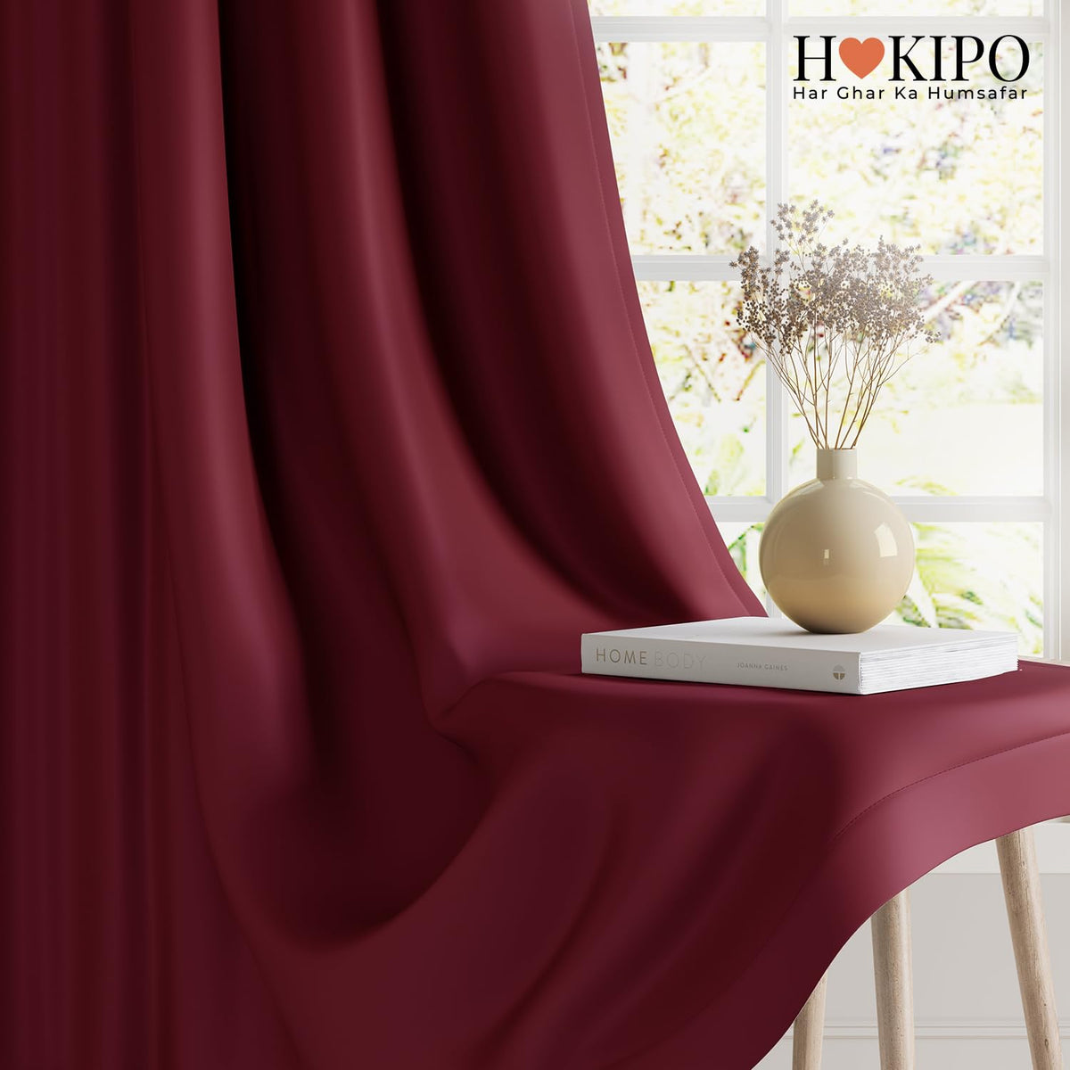 HOKIPO Midnight True Blackout Curtains, 7 Feet Long - Maroon - image 7