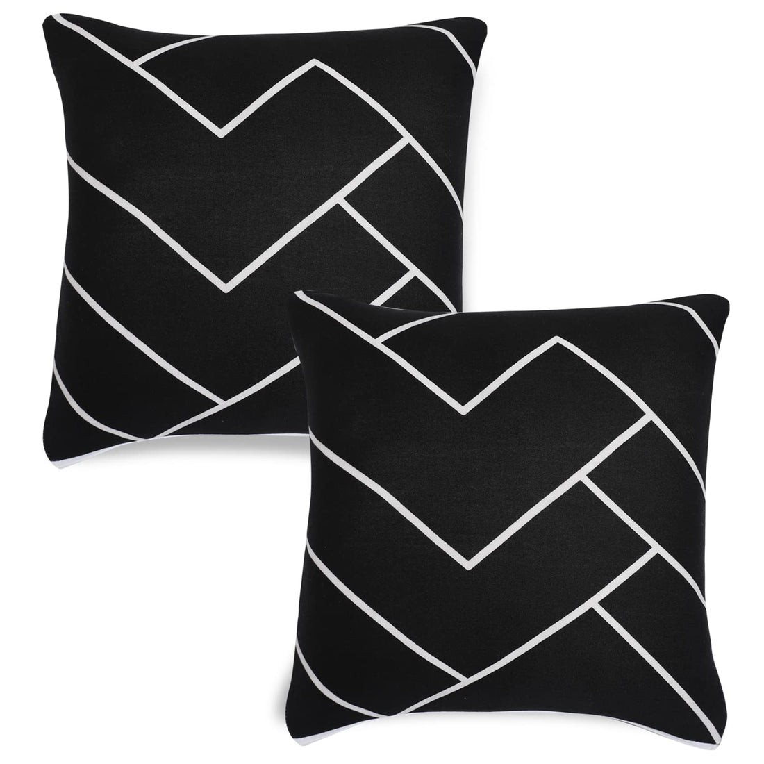 Cute Black Chevron Printed square pillow covers online