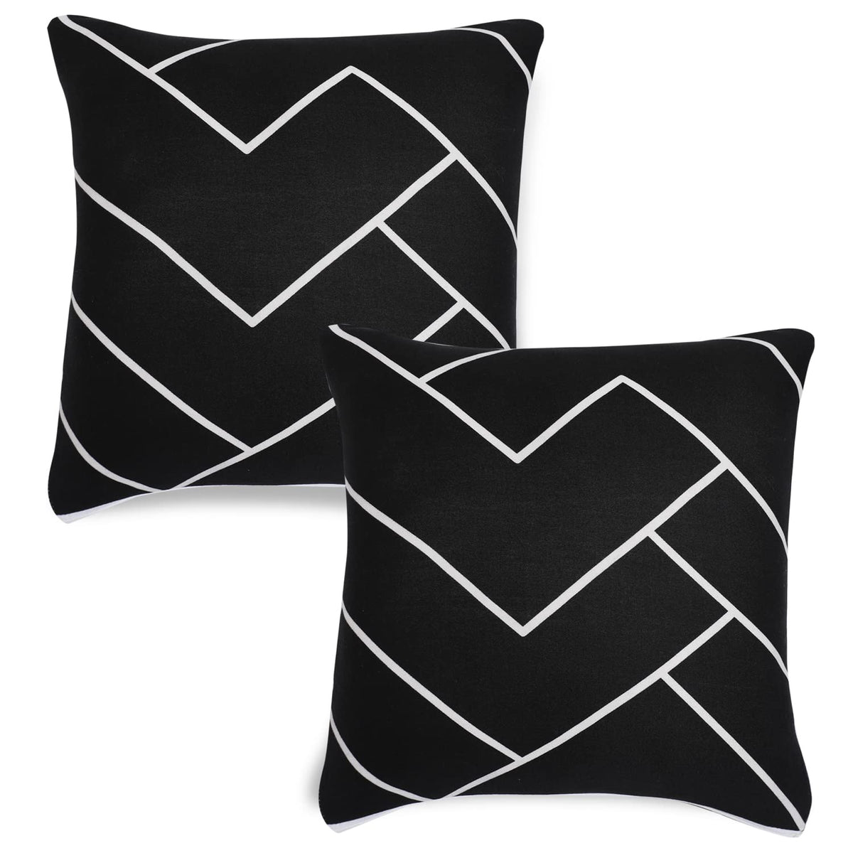 Cute Black Chevron Printed square pillow covers online