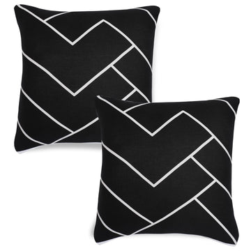 Cute Black Chevron Printed square pillow covers online