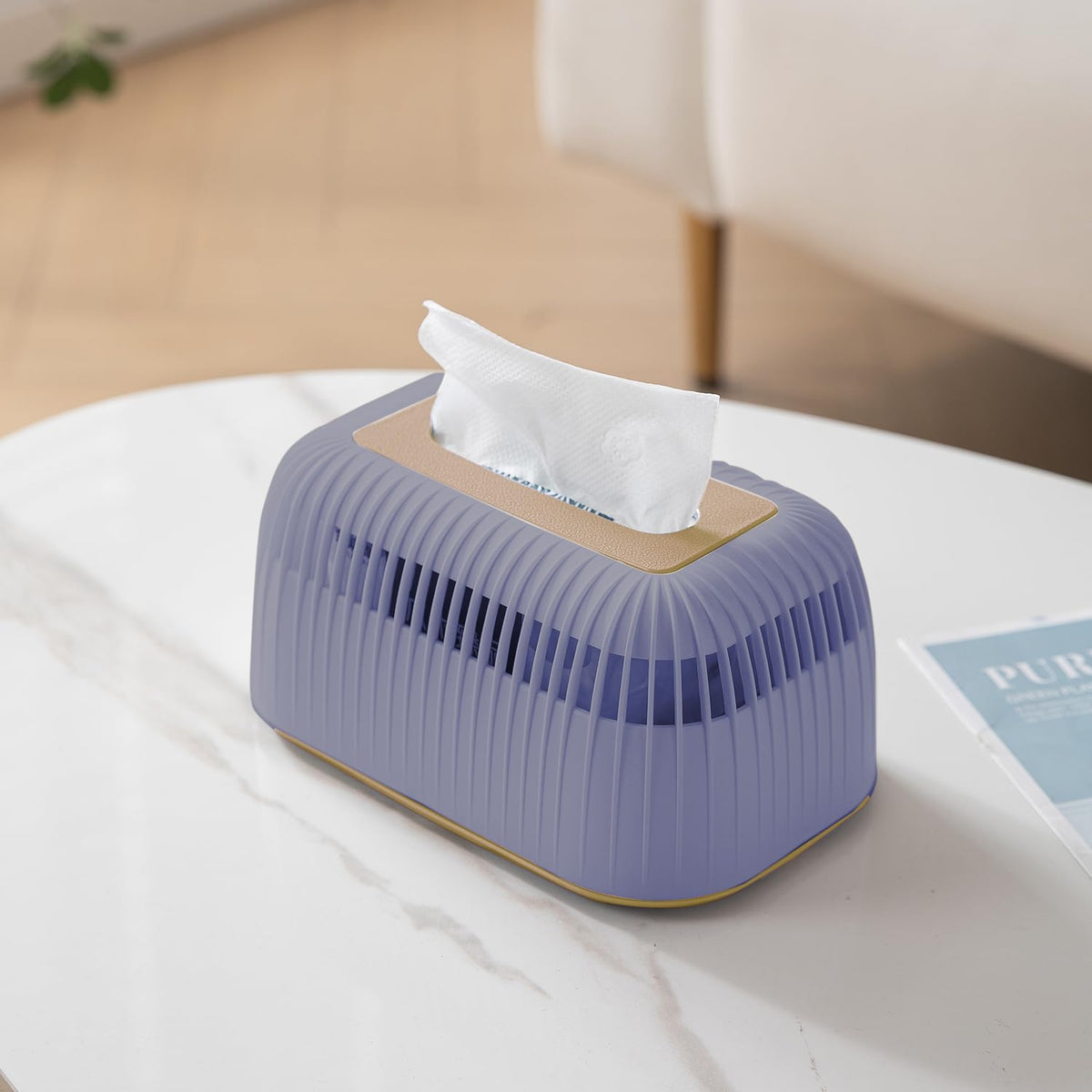 Modern Plastic Tissue Paper Holder with Elegant Design – Blue
