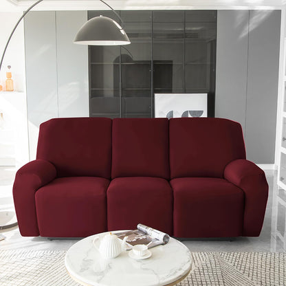 Elastic Stretchable Premium Velvet Recliner Cover, Burgundy