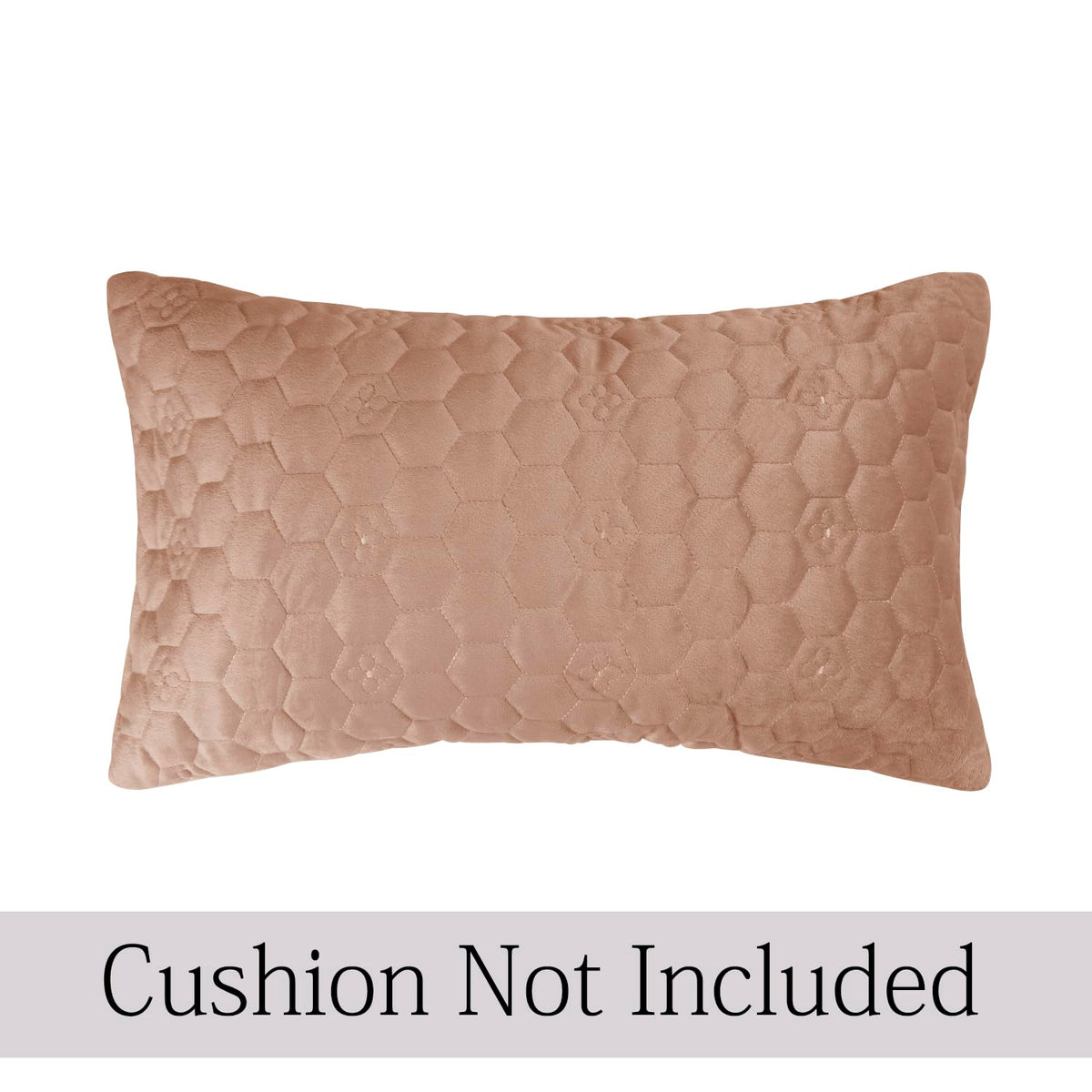 Buy Light Brown Colour Premium Zippered Hexagonal Texture Velvet Cushion Covers | Rectangular Pillows