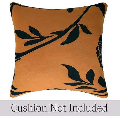 Waterproof & Quick-Dry Quilted Sofa Cover with Pockets on Armrest and Cushion Cover, Copper Brown Floral