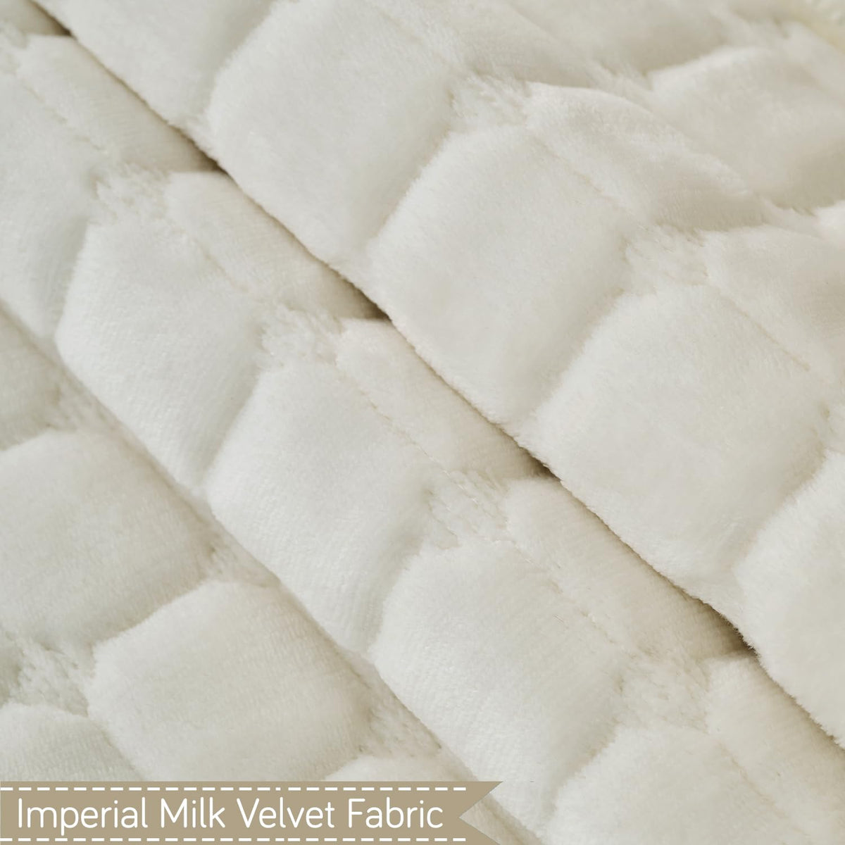 BelleLace Series Premium Imperial Milk Velvet Sofa Cover Mat with Lace Design -  Pearl White