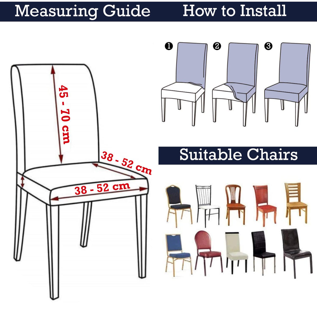 Elastic Stretchable Designer Woven Jacquard Dining Chair Cover with Frill, Caramel Brown