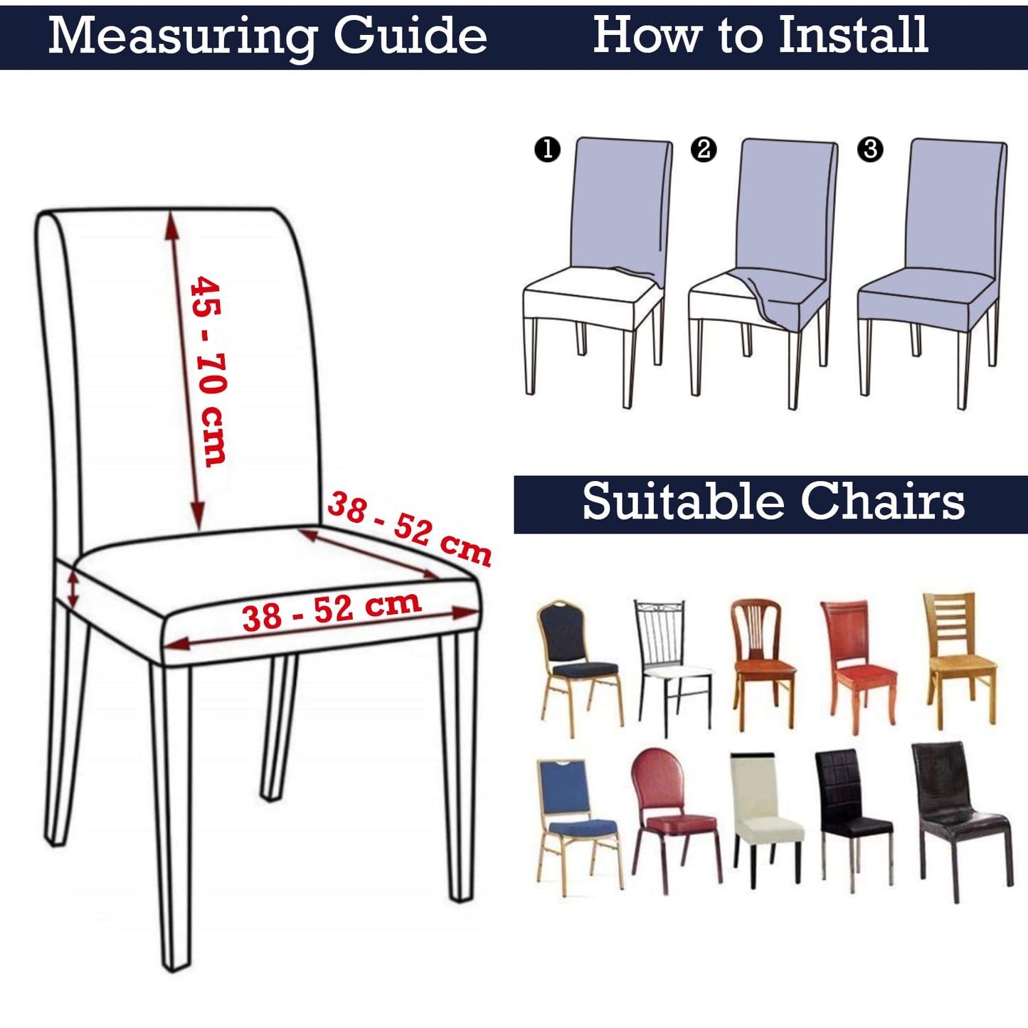 Elastic Stretchable Designer Woven Jacquard Dining Chair Cover with Frill, Pecan Brown