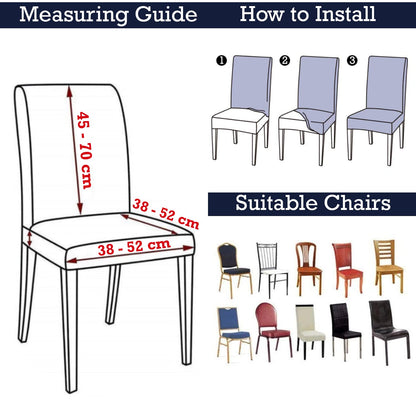 Elastic Stretchable Designer Woven Jacquard Dining Chair Cover with Frill, Pecan Brown