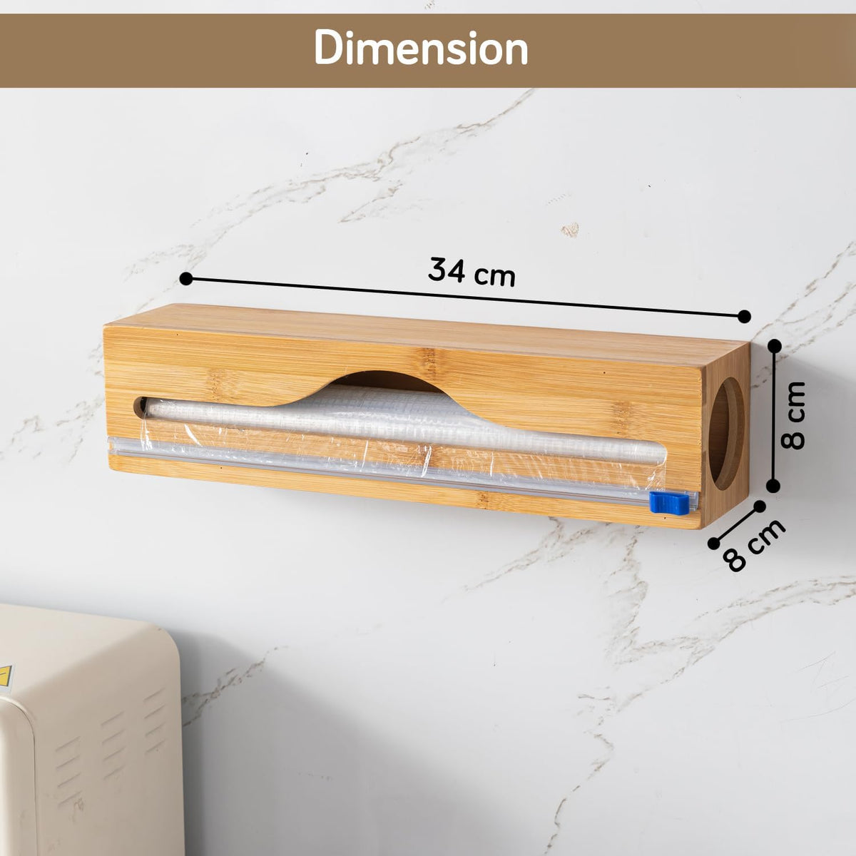 Bamboo 1-Slot Wrap Dispenser | Foil, Cling & Butter Paper Cutter