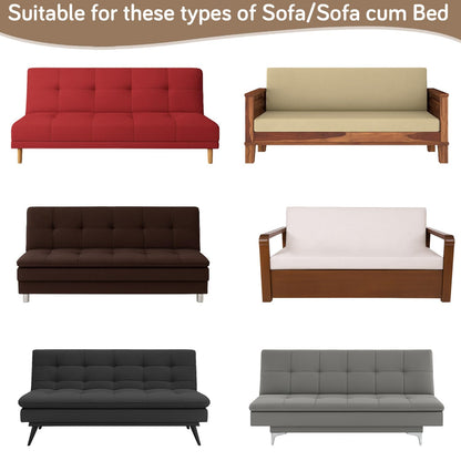 Luxurious Stretchable Spandex Jacquard Sofa-Cum-Bed Cover for Futon – Beige