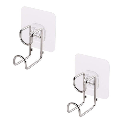 Magic Sticker Series Glass Wall Adhesive L Hooks With Load Capacity 5 Kg Each - Pack Of 1/2/4, Silver