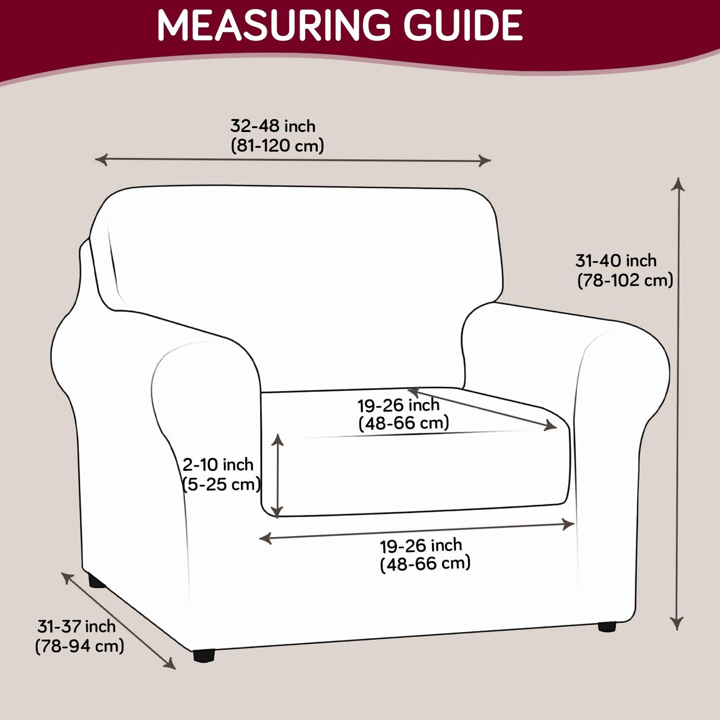 Printed Stretchable Sofa Slipcover with 1/2/3 Pc Separate Seat Cushion Cover for each 1/2/3 Seater, Spectrum Mosaic Magic