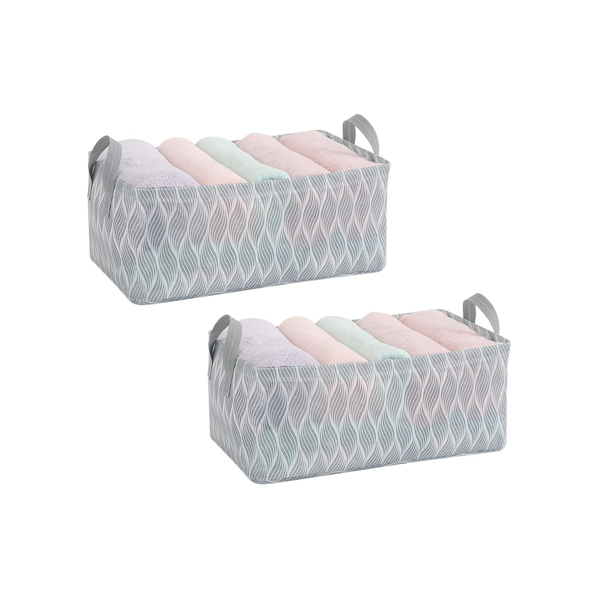 Foldable Wardrobe Storage Basket | Non-Woven Bin with Metal Frame & Handles