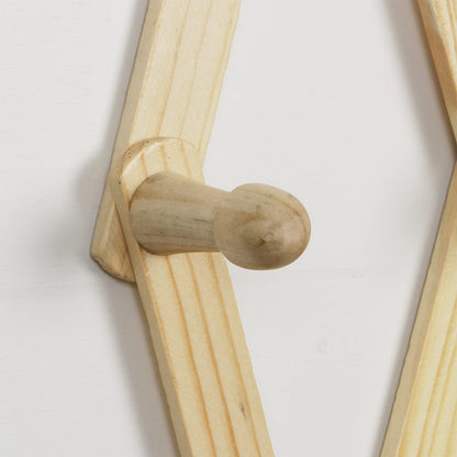 Wooden Bamboo Wall Mounted Adjustable Hanger for Clothes/Coats/Hats - 44 cm
