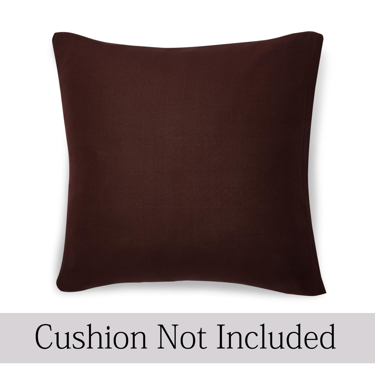 HOKIPO Stretchable Pack of 2 Plain Cushion Cover 16x16, Chocolate Brown