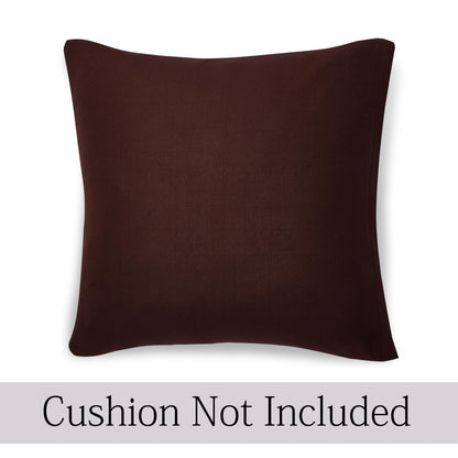HOKIPO Stretchable Pack of 2 Plain Cushion Cover 16x16, Chocolate Brown