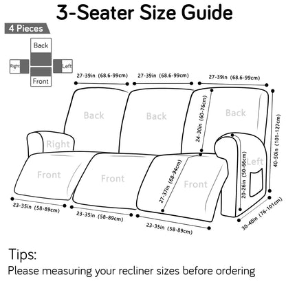Premium 170 GSM Jacquard Fully Covered Recliner Sofa Cover for 1/2/3 Seaters, Green