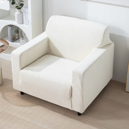 1 seater Beige elastic stretchable sofa cover