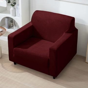1 seater Burgundy elastic stretchable sofa cover
