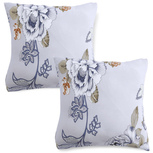 HOKIPO Stretchable Pack of 2 Cushion Cover 16x16, Gentle Grey Dahlia