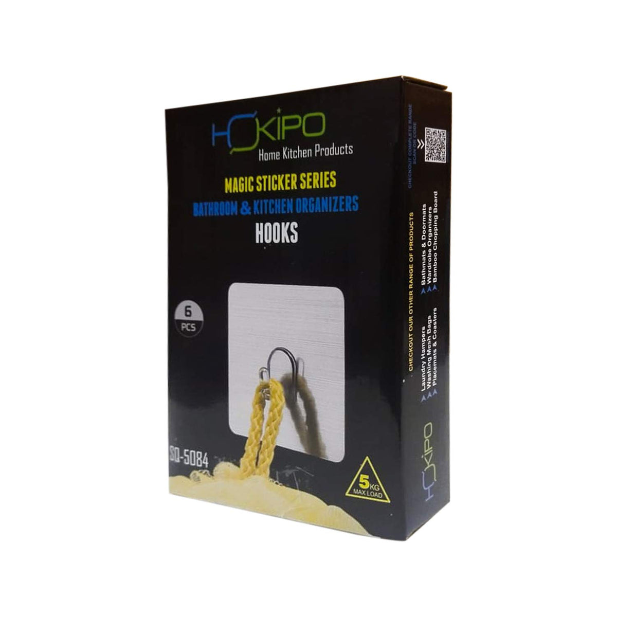 Magic Sticker Series Self Adhesive Hooks, Pack of 6/12 (Load Bearing Capacity of 3 KG Each Hook)
