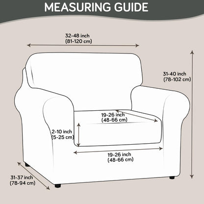 Printed Stretchable Sofa Slipcover with 1/2/3 Pc Separate Seat Cushion Cover for each 1/2/3 Seater, Grey Misty Branches