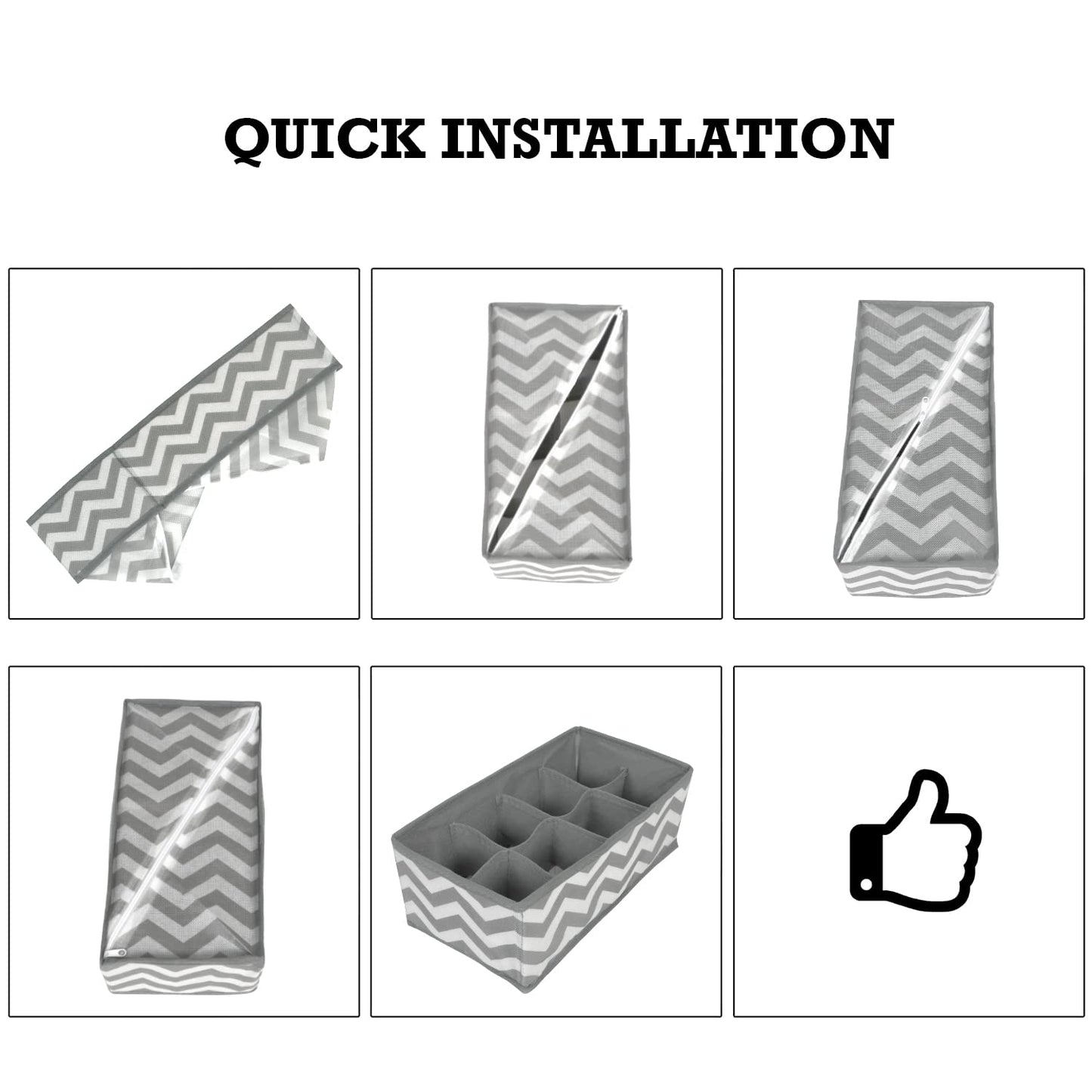 Non-Woven Fabric Undergarment Organizer Storage Box For Drawers Bra Panty Socks Tie Lingerie Organizer For Wardrobe, 8 Grid*2), Drawer Organizers, Blue-Green