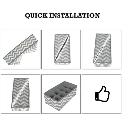 Non-Woven Fabric Undergarment Organizer Storage Box For Drawers Bra Panty Socks Tie Lingerie Organizer For Wardrobe, 8 Grid*2), Drawer Organizers, Blue-Green