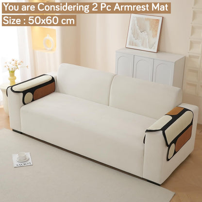 Moderna Curves Anti-Slip Sofa Cover Mat, Oyster Beige