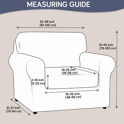 Printed Stretchable Sofa Slipcover with 1/2/3 Pc Separate Seat Cushion Cover for each 1/2/3 Seater,Frost Blue Foilage