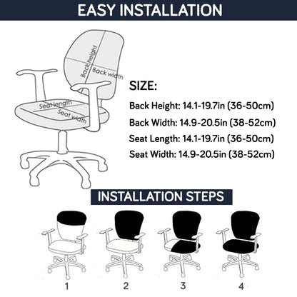 Stretchable Jacquard Office Chair Cover, Navy Blue
