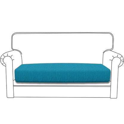 Stretchable Thick Jacquard Textured Seat Cushion Cover for 1/2/3 Seaters / Pieces for Sofa, Teal
