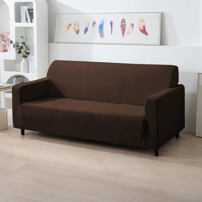 Elastic Stretchable Premium Velvet Sofa Cover, Brown