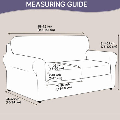 Printed Stretchable Sofa Slipcover with 1/2/3 Pc Separate Seat Cushion Cover for each 1/2/3 Seater, Cream Majestic Flora