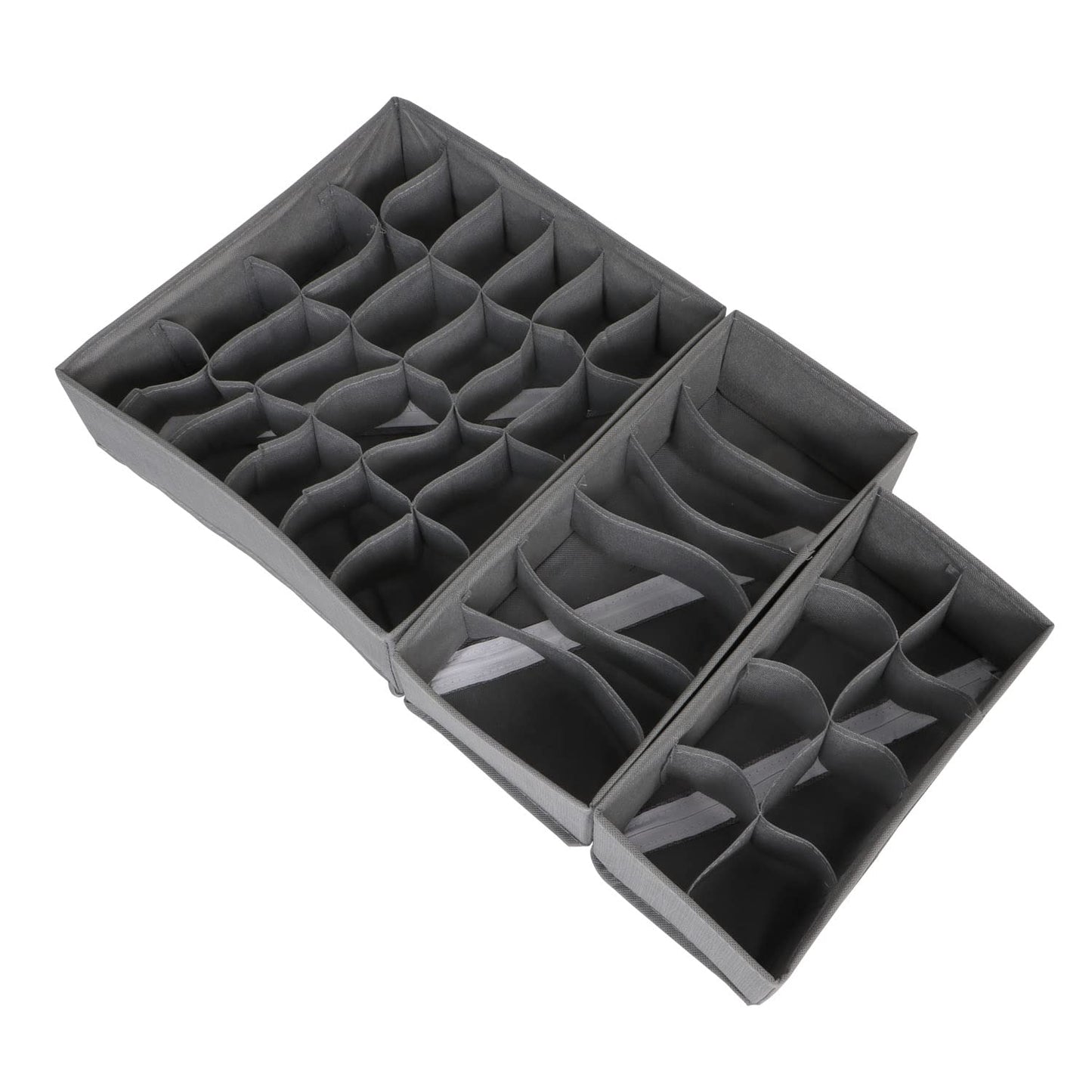 Non-Woven Fabric Undergarment Organizer Storage Box For Drawers Bra Panty Socks Tie Lingerie Organizer For Wardrobe, Grey