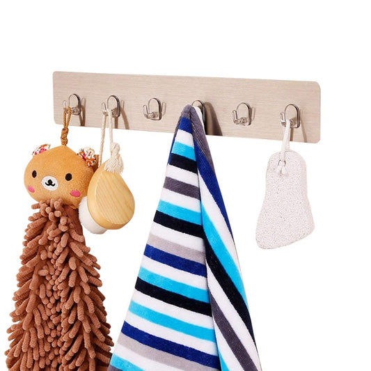 Magic Sticker Series Self Adhesive Bathroom Hook Rail, Hook for Kitchen, Wall Hooks for Hanging, Kitchen Hooks for Hanging Utensils, Key Holder White , Plastic