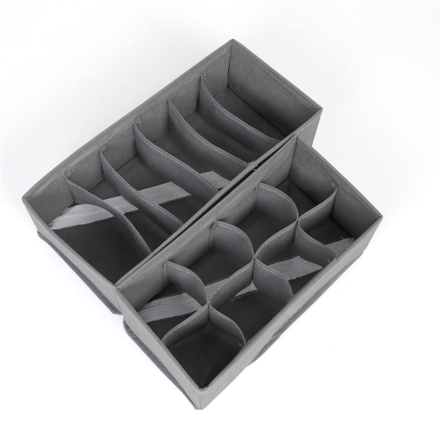 Non-Woven Fabric Undergarment Organizer Storage Box For Drawers Bra Panty Socks Tie Lingerie Organizer For Wardrobe, Grey