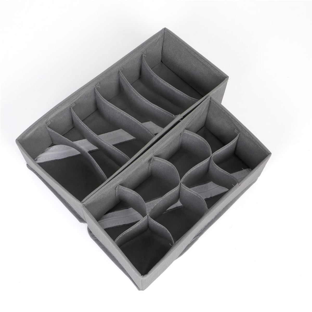 Non-Woven Fabric Undergarment Organizer Storage Box For Drawers Bra Panty Socks Tie Lingerie Organizer For Wardrobe, Grey
