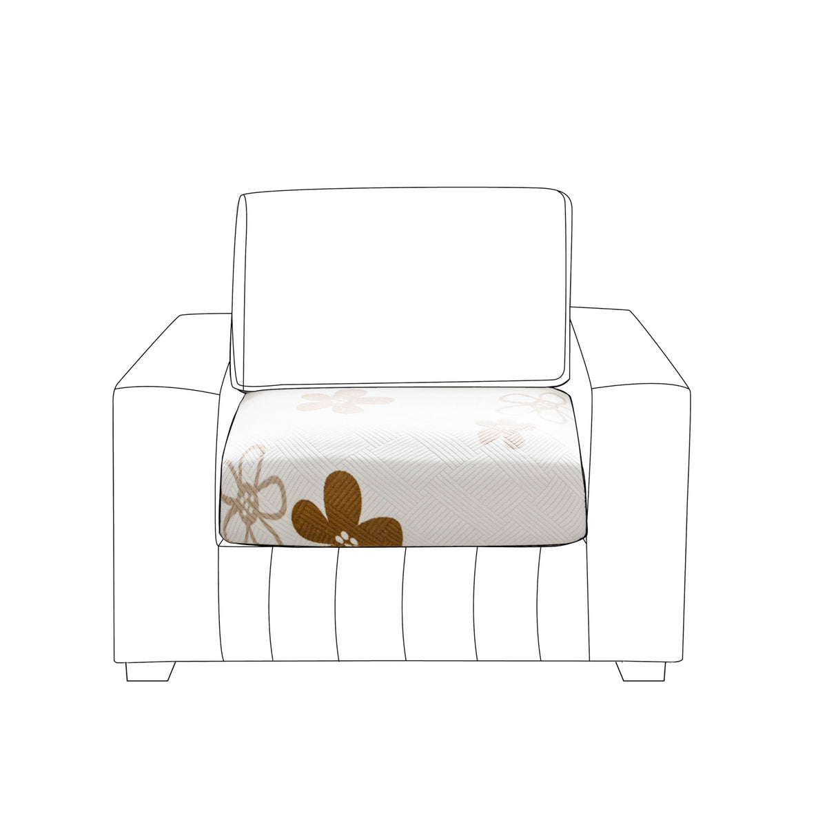 Stretchable Thick Fleece Textured Seat Couch Cushion Cover for 1/2/3 Seater, Russet Brown