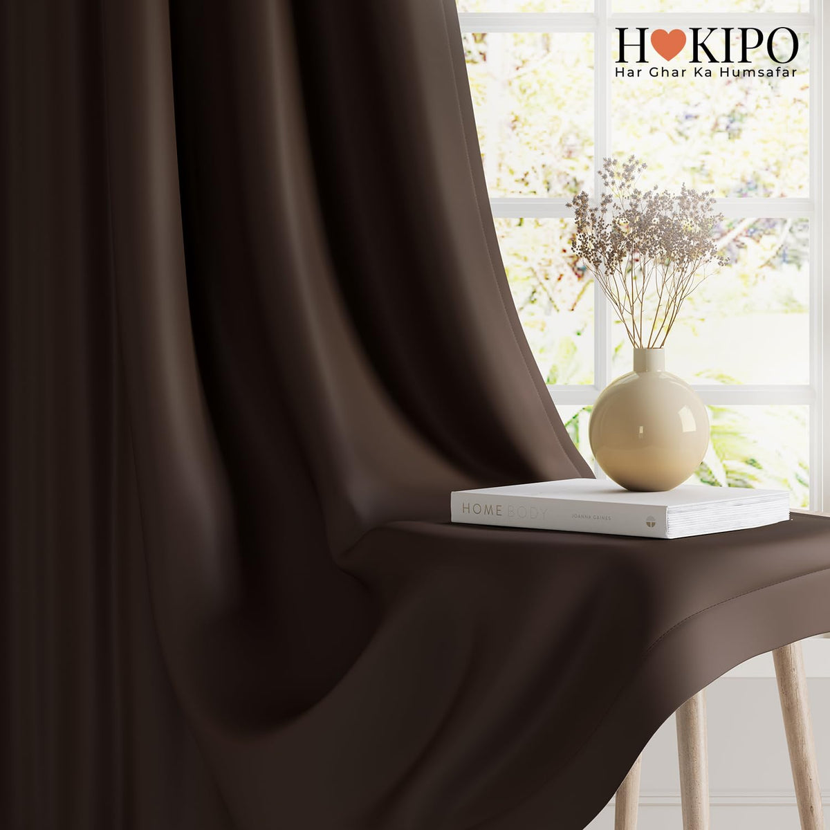 HOKIPO Midnight True Blackout Curtains, 7 Feet Long - Dark Brown - image 7