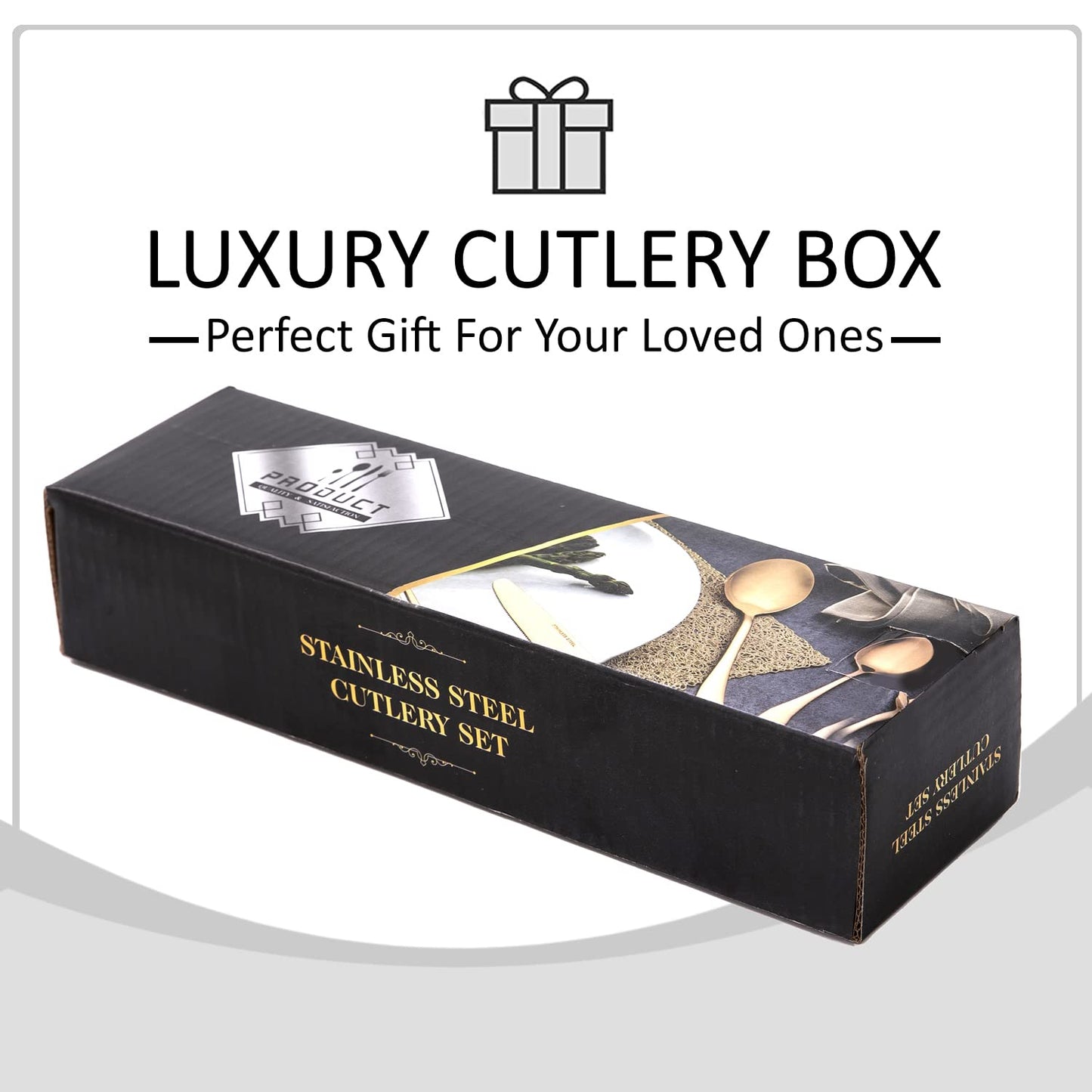 Cutlery Set of 18 / 24 Pcs Stainless Steel Flatware Set, Mirror Finish - Rose Gold