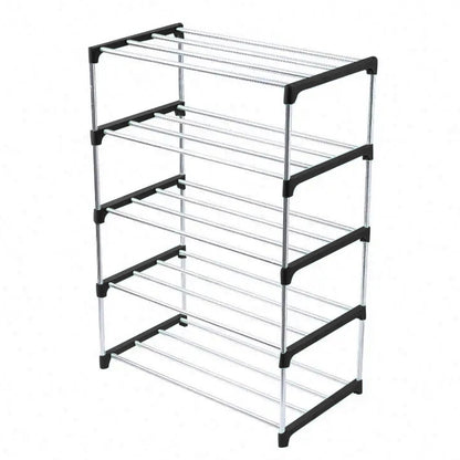3/5 Layer Metal Shoe Rack for Home Outdoor Shoe Stand Organiser, Black