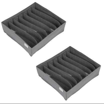 Non-Woven Fabric Undergarment Organizer Storage Box For Drawers Bra Panty Socks Tie Lingerie Organizer For Wardrobe, Grey
