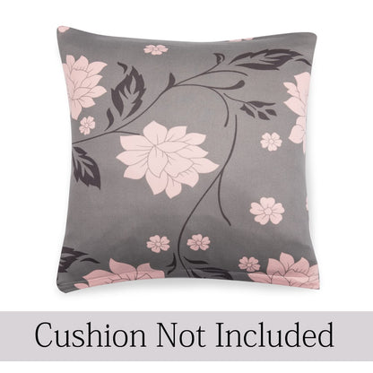 HOKIPO Stretchable Pack of 2 Cushion Cover 16x16,Grey Dahlia