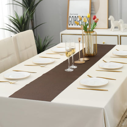 PVC Table Runner, Brown